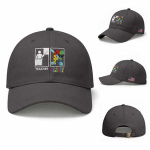 Funny Au Some Teacher Baseball Cap Autism Acceptance Special Education Gift TS12 Baseball Cap Universal Fit Dark Gray Print Your Wear