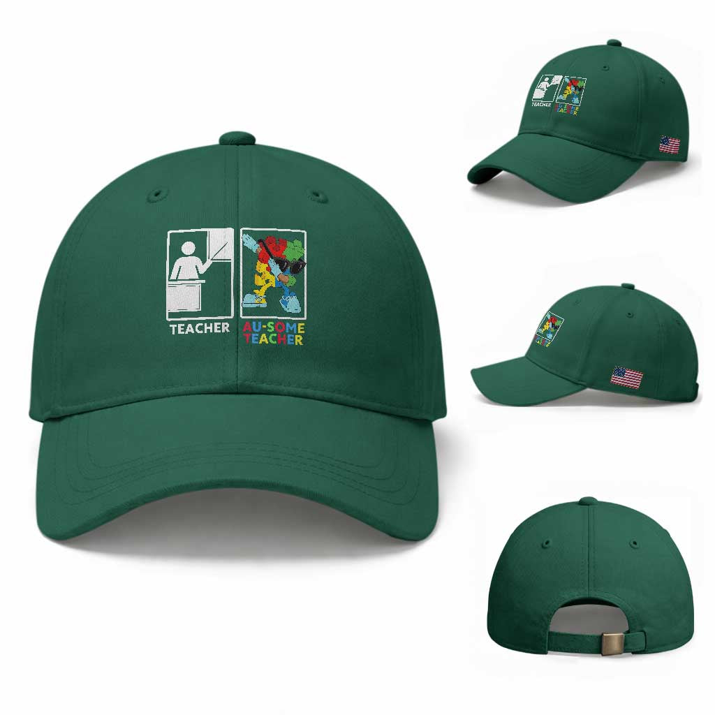 Funny Au Some Teacher Baseball Cap Autism Acceptance Special Education Gift TS12 Baseball Cap Universal Fit Irish Green Print Your Wear