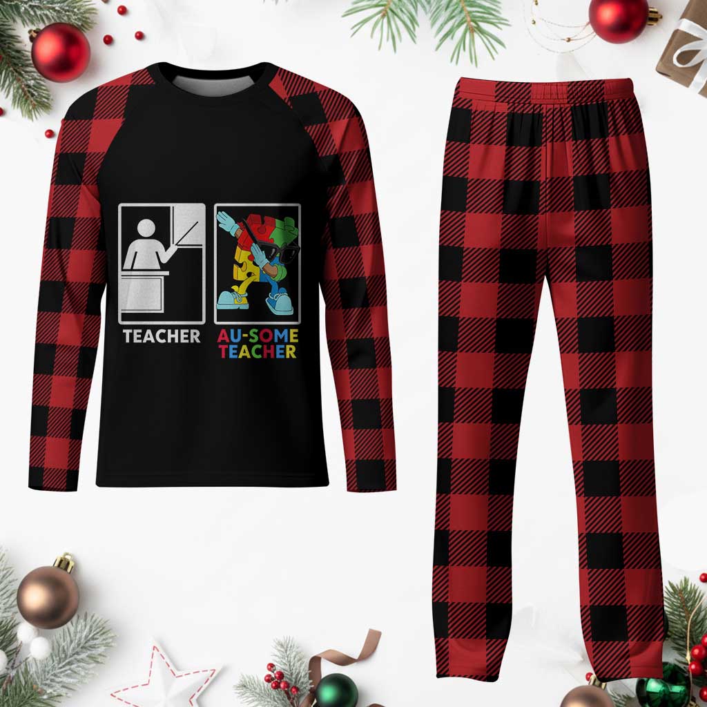 Funny Au Some Teacher Plaid Pajama Set Autism Acceptance Special Education Gift TS12 Buffalo Plaid Print Your Wear