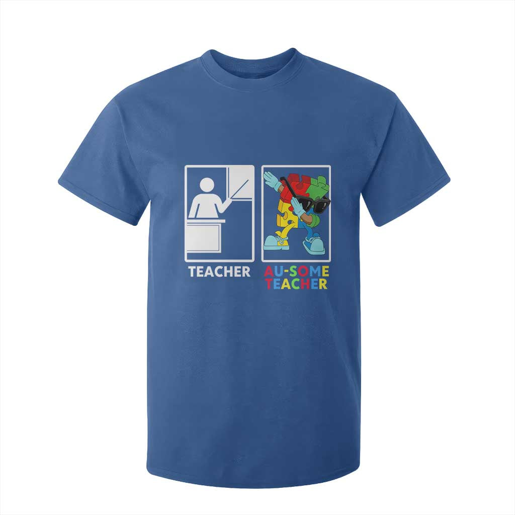 Funny Au Some Teacher T Shirt For Kid Autism Acceptance Special Education Gift TS12 Royal Blue Print Your Wear