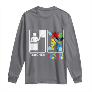 Funny Au Some Teacher Long Sleeve Shirt Autism Acceptance Special Education Gift TS12 Charcoal Print Your Wear