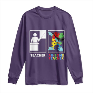 Funny Au Some Teacher Long Sleeve Shirt Autism Acceptance Special Education Gift TS12 Purple Print Your Wear