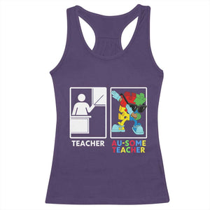 Funny Au Some Teacher Racerback Tank Top Autism Acceptance Special Education Gift TS12 Purple Print Your Wear