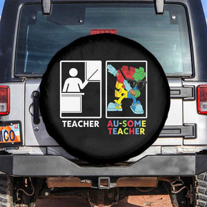 Funny Au Some Teacher Spare Tire Cover Autism Acceptance Special Education Gift TS12 No hole Black Print Your Wear