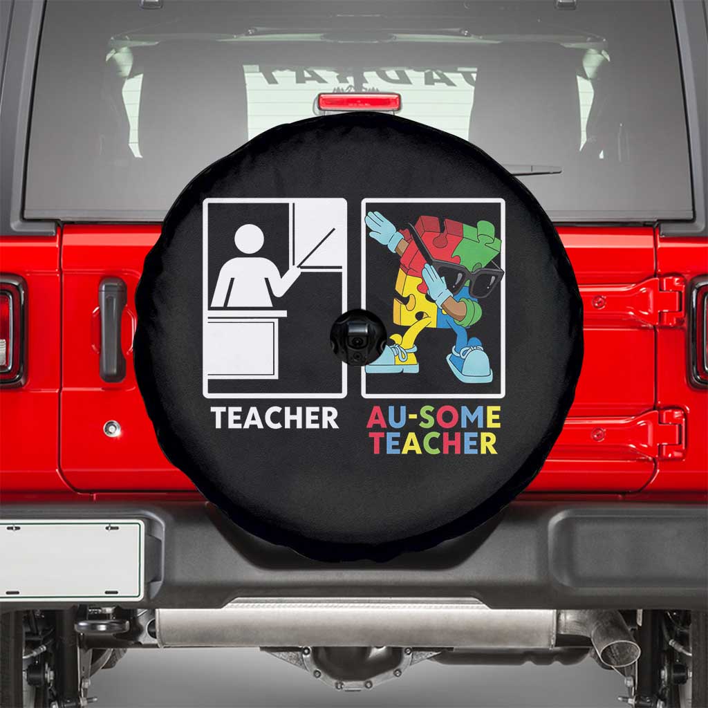 Funny Au Some Teacher Spare Tire Cover Autism Acceptance Special Education Gift TS12 Black Print Your Wear