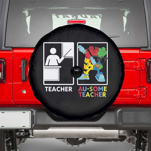 Funny Au Some Teacher Spare Tire Cover Autism Acceptance Special Education Gift TS12 Black Print Your Wear