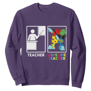 Funny Au Some Teacher Sweatshirt Autism Acceptance Special Education Gift TS12 Purple Print Your Wear