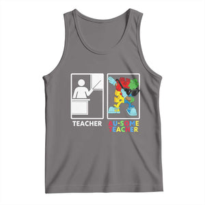 Funny Au Some Teacher Tank Top Autism Acceptance Special Education Gift TS12 Deep Heather Print Your Wear