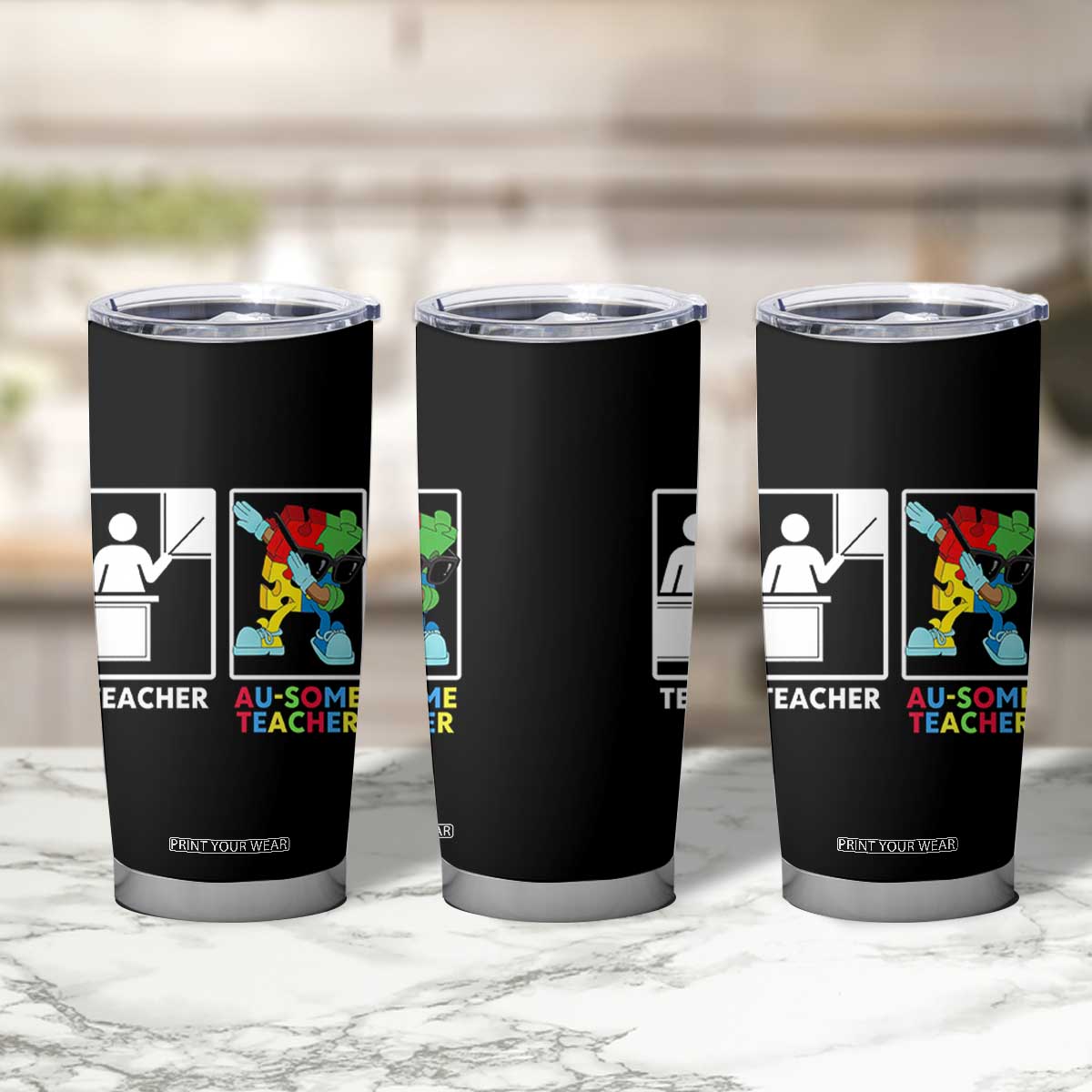 Funny Au Some Teacher Tumbler Cup Autism Acceptance Special Education Gift TS12 Print Your Wear