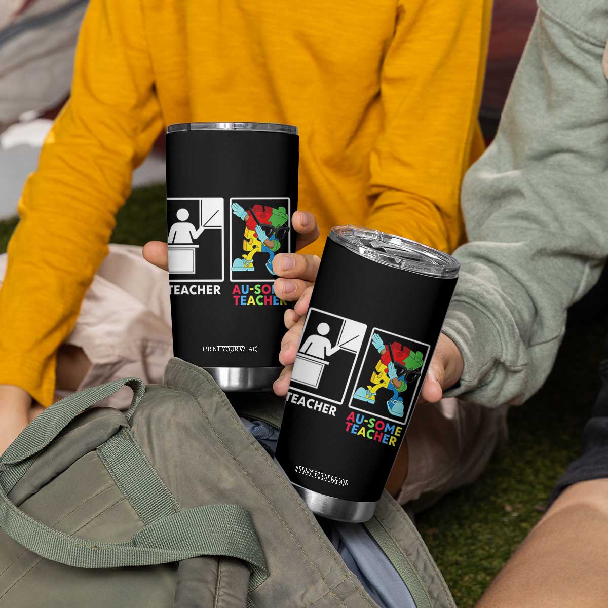 Funny Au Some Teacher Tumbler Cup Autism Acceptance Special Education Gift TS12 Print Your Wear