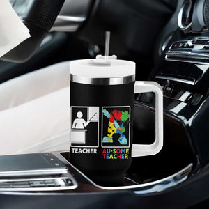 Funny Au Some Teacher Tumbler With Handle Autism Acceptance Special Education Gift TS12 Print Your Wear
