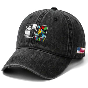 Funny Au Some Teacher Washed Cotton Baseball Cap Autism Acceptance Special Education Gift TS12 Print Your Wear