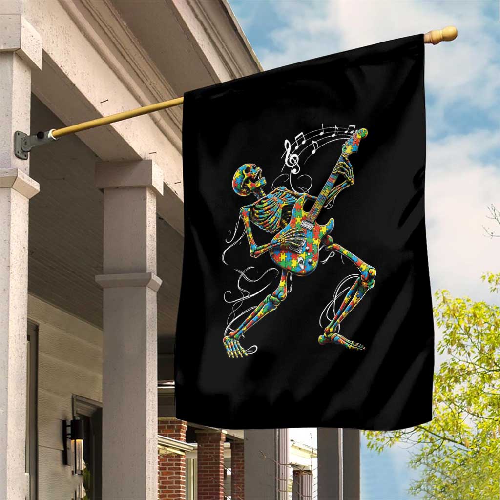 Autism Acceptance Rock Guitar Skeleton Garden Flag Music Lover TS12 Print Your Wear