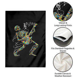 Autism Acceptance Rock Guitar Skeleton Garden Flag Music Lover TS12 Print Your Wear