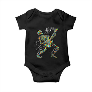 Autism Acceptance Rock Guitar Skeleton Baby Onesie Music Lover TS12 Black Print Your Wear