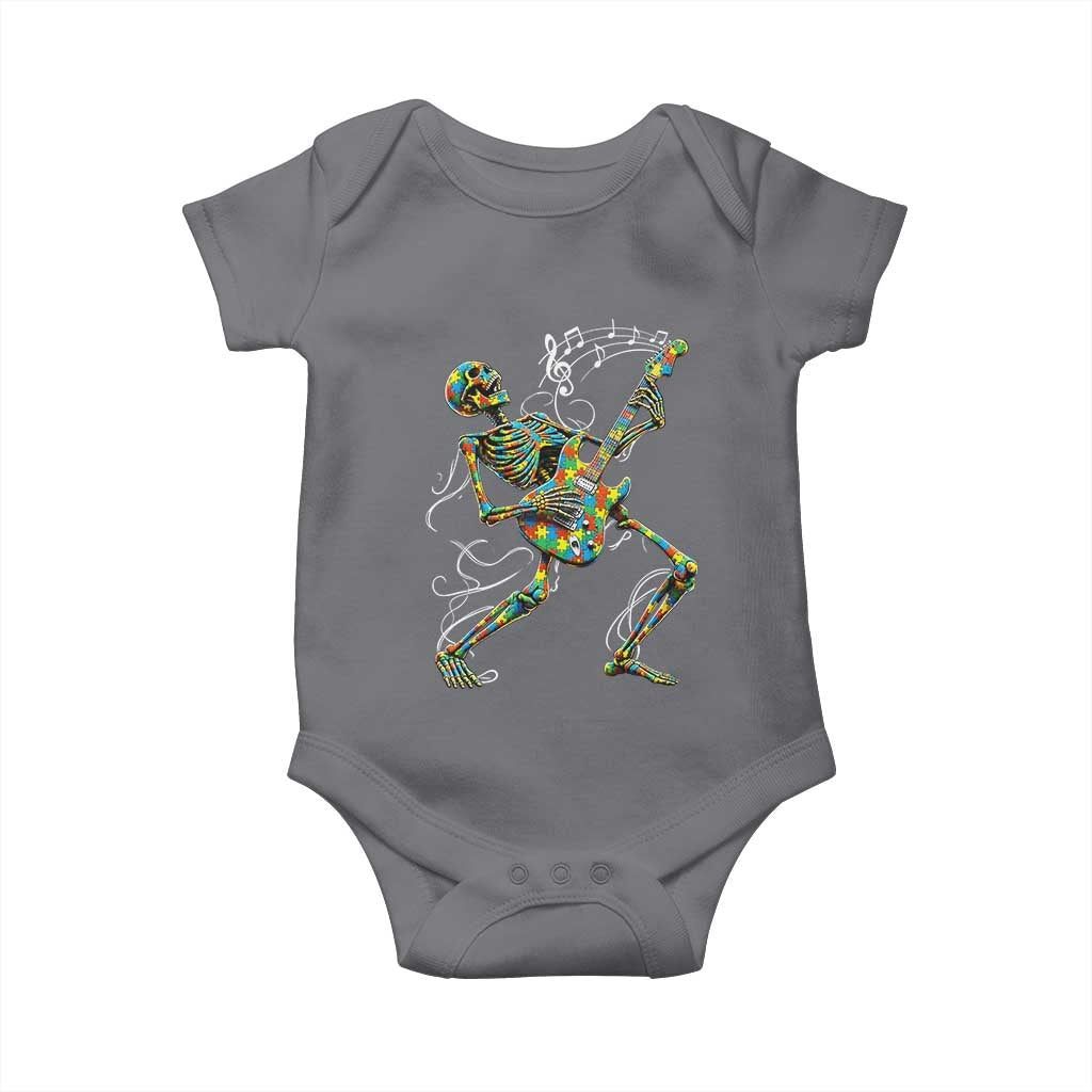 Autism Acceptance Rock Guitar Skeleton Baby Onesie Music Lover TS12 Charcoal Print Your Wear