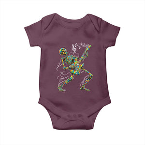 Autism Acceptance Rock Guitar Skeleton Baby Onesie Music Lover TS12 Maroon Print Your Wear