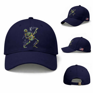 Autism Acceptance Rock Guitar Skeleton Baseball Cap Music Lover TS12 Baseball Cap Universal Fit Dark Blue Print Your Wear