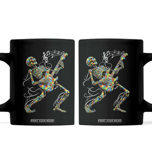 Autism Acceptance Rock Guitar Skeleton Coffee Mug Music Lover TS12 Black Print Your Wear