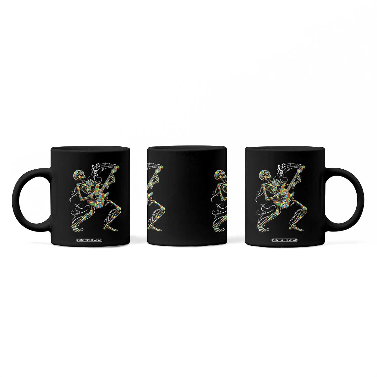 Autism Acceptance Rock Guitar Skeleton Coffee Mug Music Lover TS12 Print Your Wear