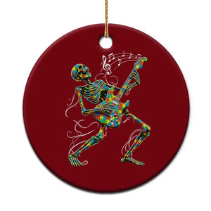 Autism Acceptance Rock Guitar Skeleton Ceramic Ornament Music Lover TS12 1pc Red Print Your Wear