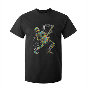 Autism Acceptance Rock Guitar Skeleton T Shirt For Kid Music Lover TS12 Black Print Your Wear