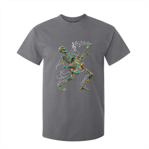 Autism Acceptance Rock Guitar Skeleton T Shirt For Kid Music Lover TS12 Charcoal Print Your Wear