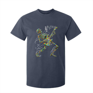 Autism Acceptance Rock Guitar Skeleton T Shirt For Kid Music Lover TS12 Navy Print Your Wear