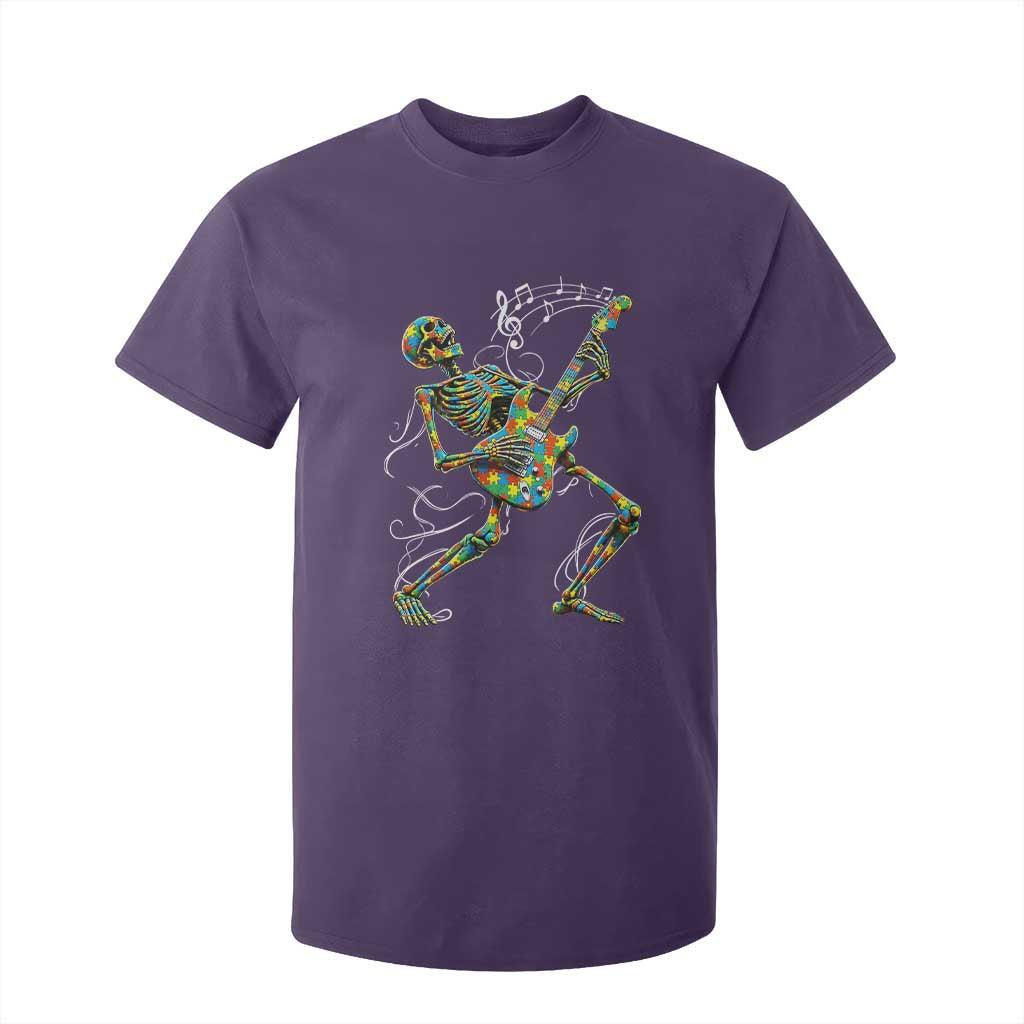 Autism Acceptance Rock Guitar Skeleton T Shirt For Kid Music Lover TS12 Purple Print Your Wear