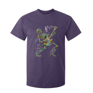 Autism Acceptance Rock Guitar Skeleton T Shirt For Kid Music Lover TS12 Purple Print Your Wear