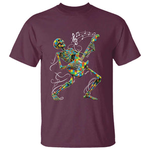 Autism Acceptance Rock Guitar Skeleton T Shirt Music Lover TS12 Maroon Print Your Wear