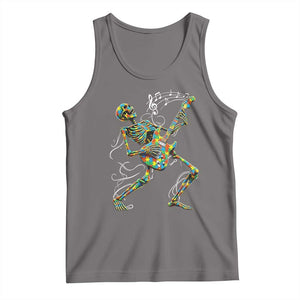 Autism Acceptance Rock Guitar Skeleton Tank Top Music Lover TS12 Deep Heather Print Your Wear
