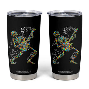 Autism Acceptance Rock Guitar Skeleton Tumbler Cup Music Lover TS12 Black Print Your Wear