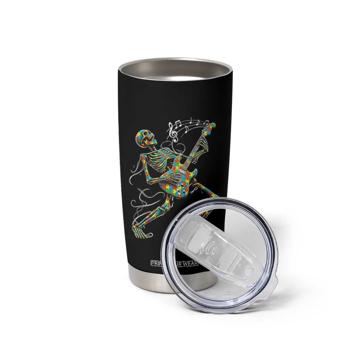 Autism Acceptance Rock Guitar Skeleton Tumbler Cup Music Lover TS12 Print Your Wear