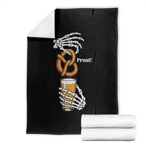 Prost Beer Lover Skeleton Hands German Festival Graphic Throw Blanket TS12 Black Print Your Wear