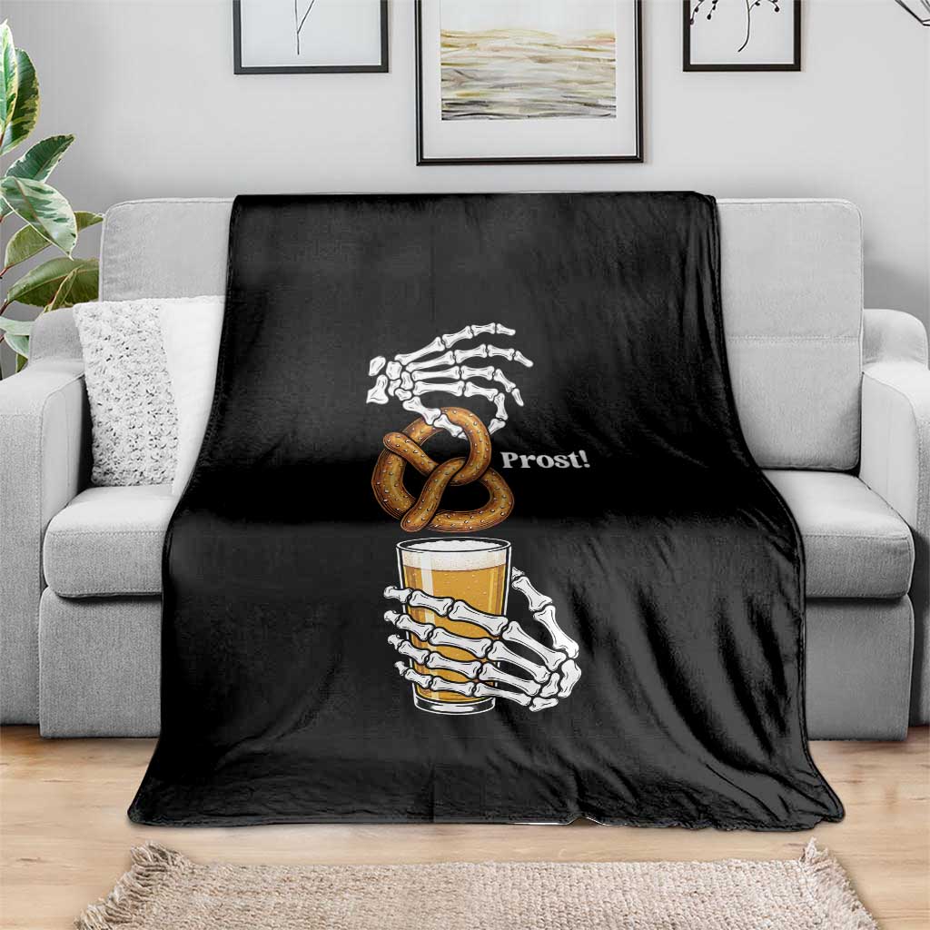 Prost Beer Lover Skeleton Hands German Festival Graphic Throw Blanket TS12 Print Your Wear