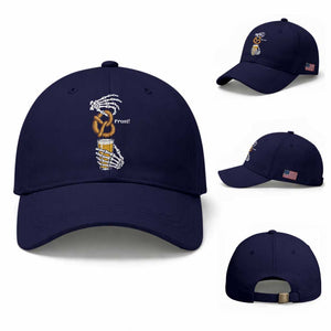 Prost Beer Lover Skeleton Hands German Festival Graphic Baseball Cap TS12 Baseball Cap Universal Fit Dark Blue Print Your Wear
