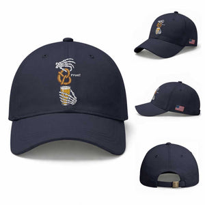 Prost Beer Lover Skeleton Hands German Festival Graphic Baseball Cap TS12 Baseball Cap Universal Fit Navy Print Your Wear