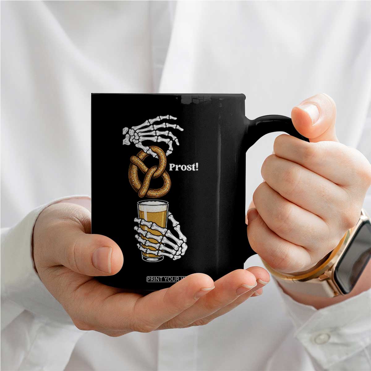 Prost Beer Lover Skeleton Hands German Festival Graphic Coffee Mug TS12 Print Your Wear