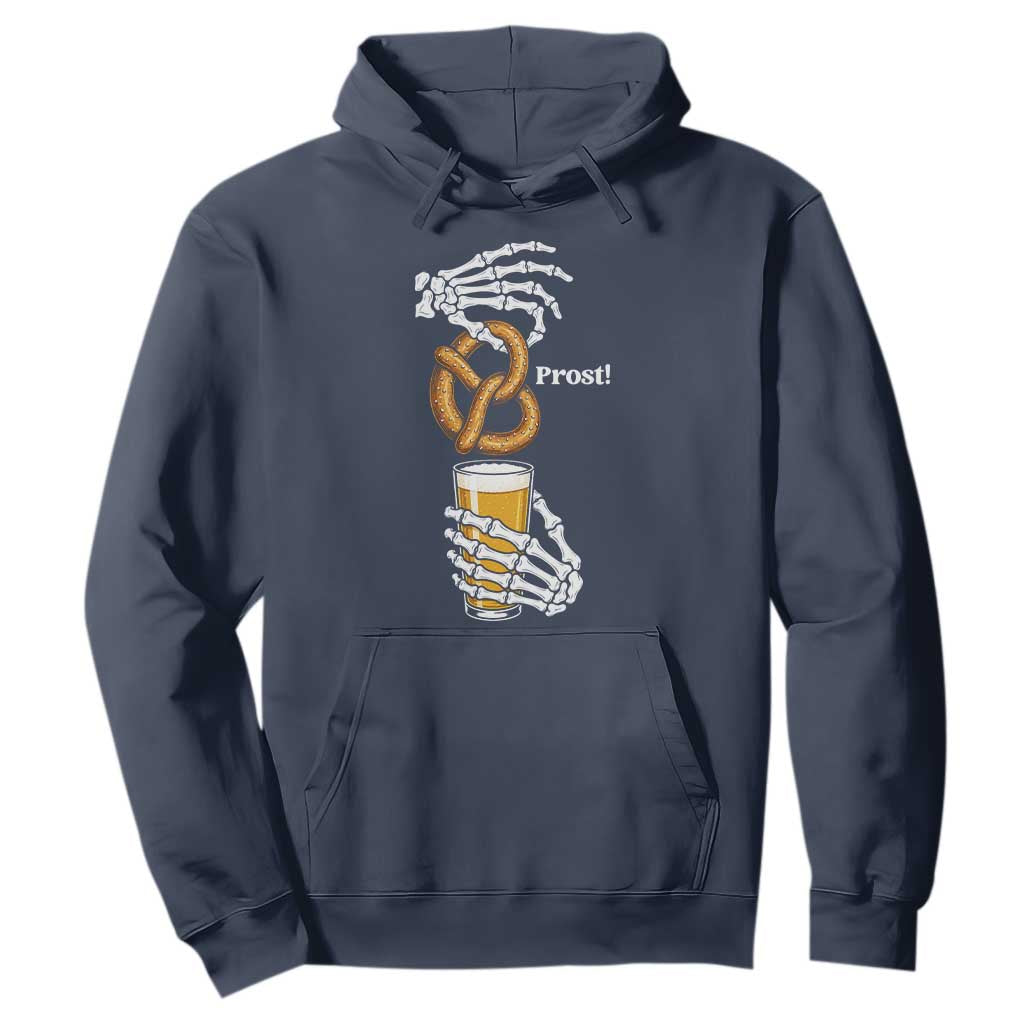 Prost Beer Lover Skeleton Hands German Festival Graphic Hoodie TS12 Navy Print Your Wear