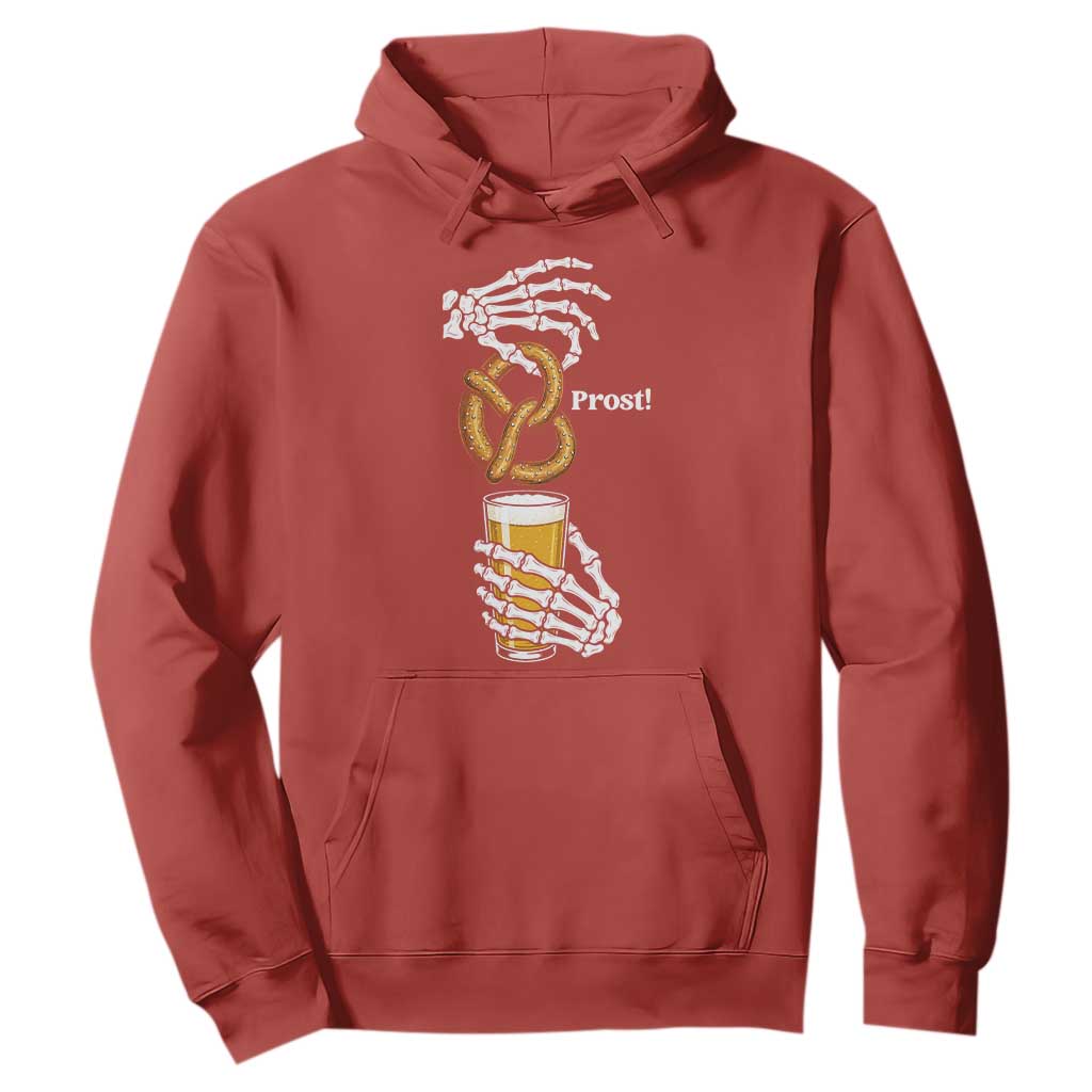 Prost Beer Lover Skeleton Hands German Festival Graphic Hoodie TS12 Red Print Your Wear