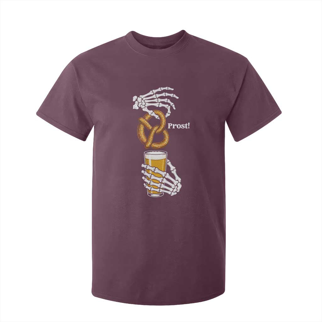 Prost Beer Lover Skeleton Hands German Festival Graphic T Shirt For Kid TS12 Maroon Print Your Wear