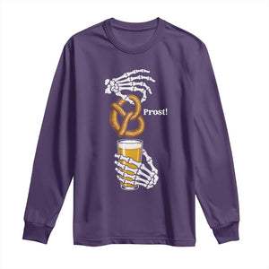 Prost Beer Lover Skeleton Hands German Festival Graphic Long Sleeve Shirt TS12 Purple Print Your Wear