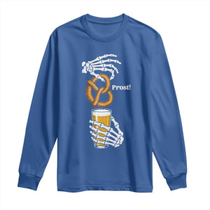 Prost Beer Lover Skeleton Hands German Festival Graphic Long Sleeve Shirt TS12 Royal Blue Print Your Wear
