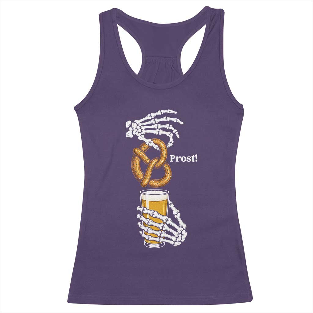 Prost Beer Lover Skeleton Hands German Festival Graphic Racerback Tank Top TS12 Purple Print Your Wear