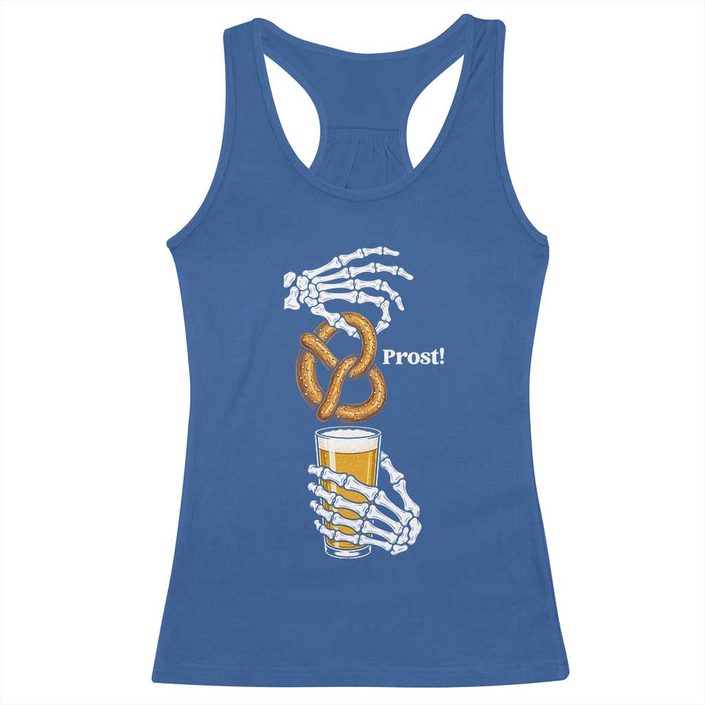 Prost Beer Lover Skeleton Hands German Festival Graphic Racerback Tank Top TS12 Royal Blue Print Your Wear