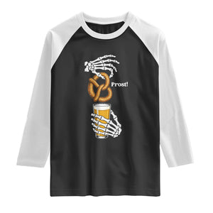 Prost Beer Lover Skeleton Hands German Festival Graphic Raglan Shirt TS12 Black White Print Your Wear
