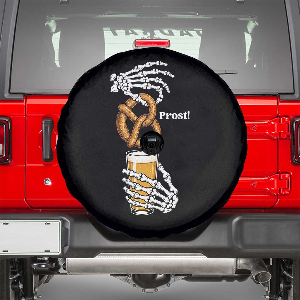 Prost Beer Lover Skeleton Hands German Festival Graphic Spare Tire Cover TS12 Black Print Your Wear