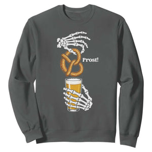 Prost Beer Lover Skeleton Hands German Festival Graphic Sweatshirt TS12 Dark Heather Print Your Wear
