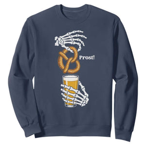 Prost Beer Lover Skeleton Hands German Festival Graphic Sweatshirt TS12 Navy Print Your Wear